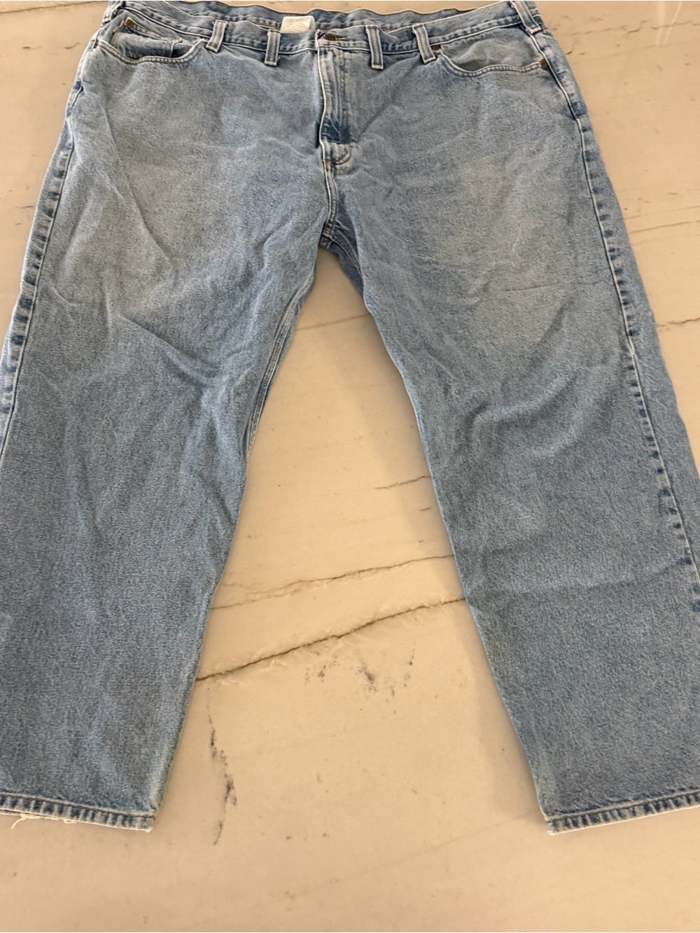 Carhartt 50x30 Blue Rugged Flex Relaxed Fit Jeans Denim Work Pants Fits 47x28.5